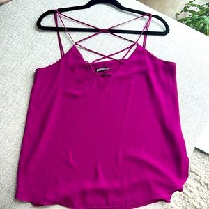 Express Size M Violet Crisscross Blouse